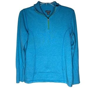 Eddie Bauer 1/4 zip front teal pullover women’s size M